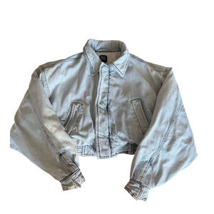 BDG Urban Outfitters Vintage Inspired Crop Bomber Baggy Jean Jacket